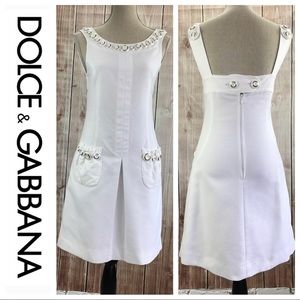 💕SALE💕Dolce & Gabbana White Button Sundress